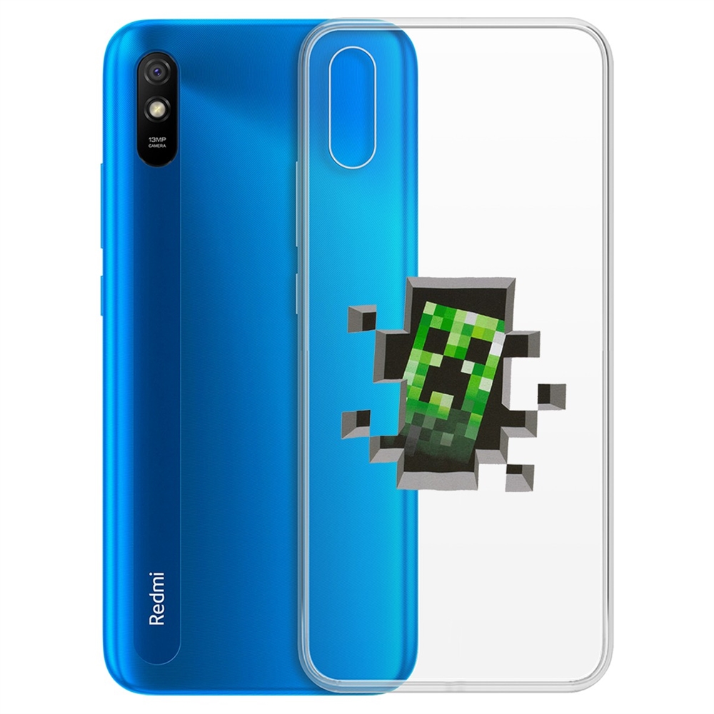 

Чехол-накладка Minecraft-Крипер для Xiaomi Redmi 9A, Прозрачный