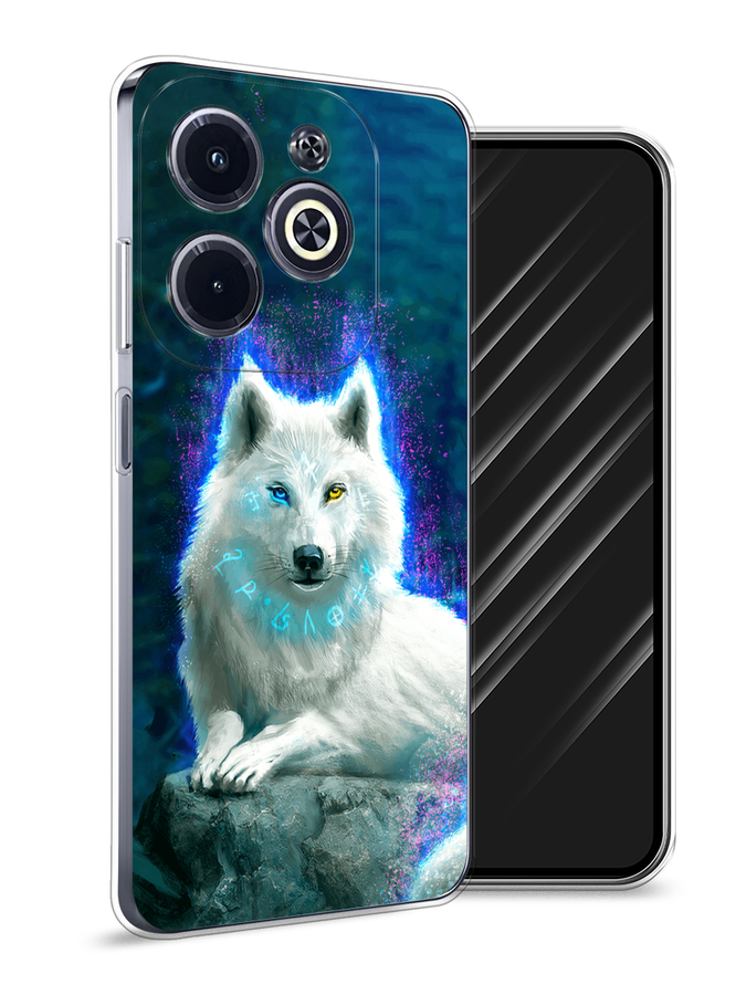 

Чехол Awog на Infinix Hot 40i "Белоснежный волк", Белый;зеленый;фиолетовый, 3105450-1