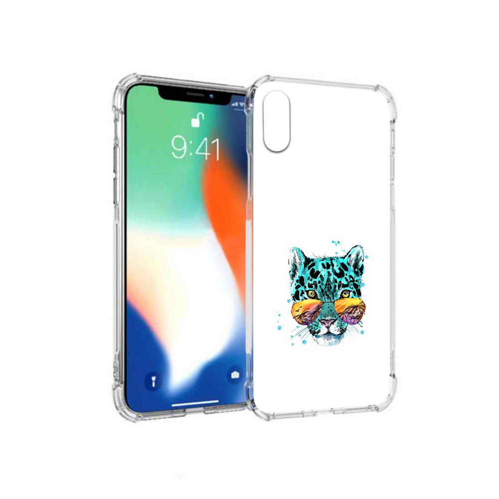 

Чехол MyPads Tocco для Apple iPhone X голубой лео (PT94261.606.294), Прозрачный, Tocco