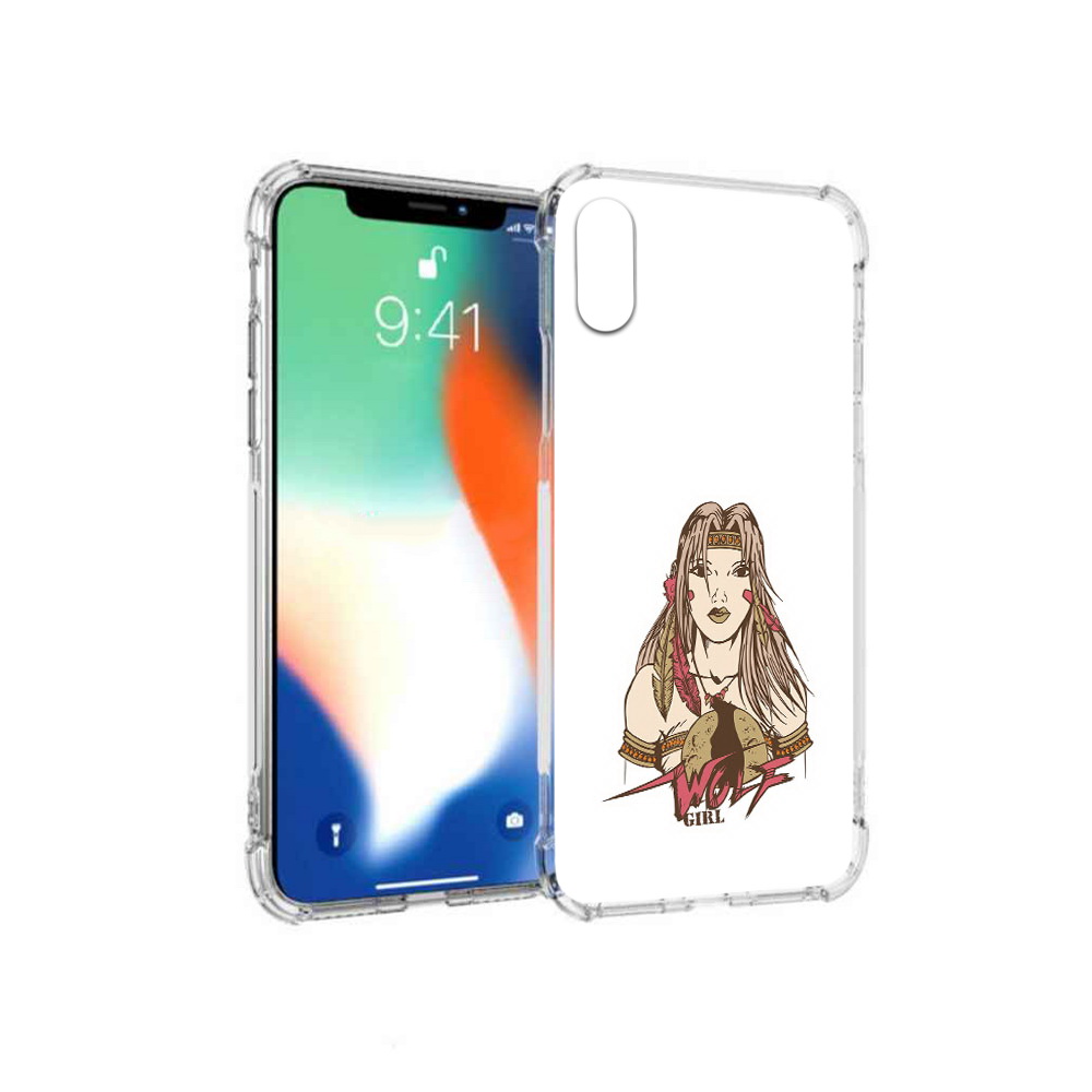 

Чехол MyPads Tocco для Apple iPhone X девушка волк (PT94261.606.306), Прозрачный, Tocco