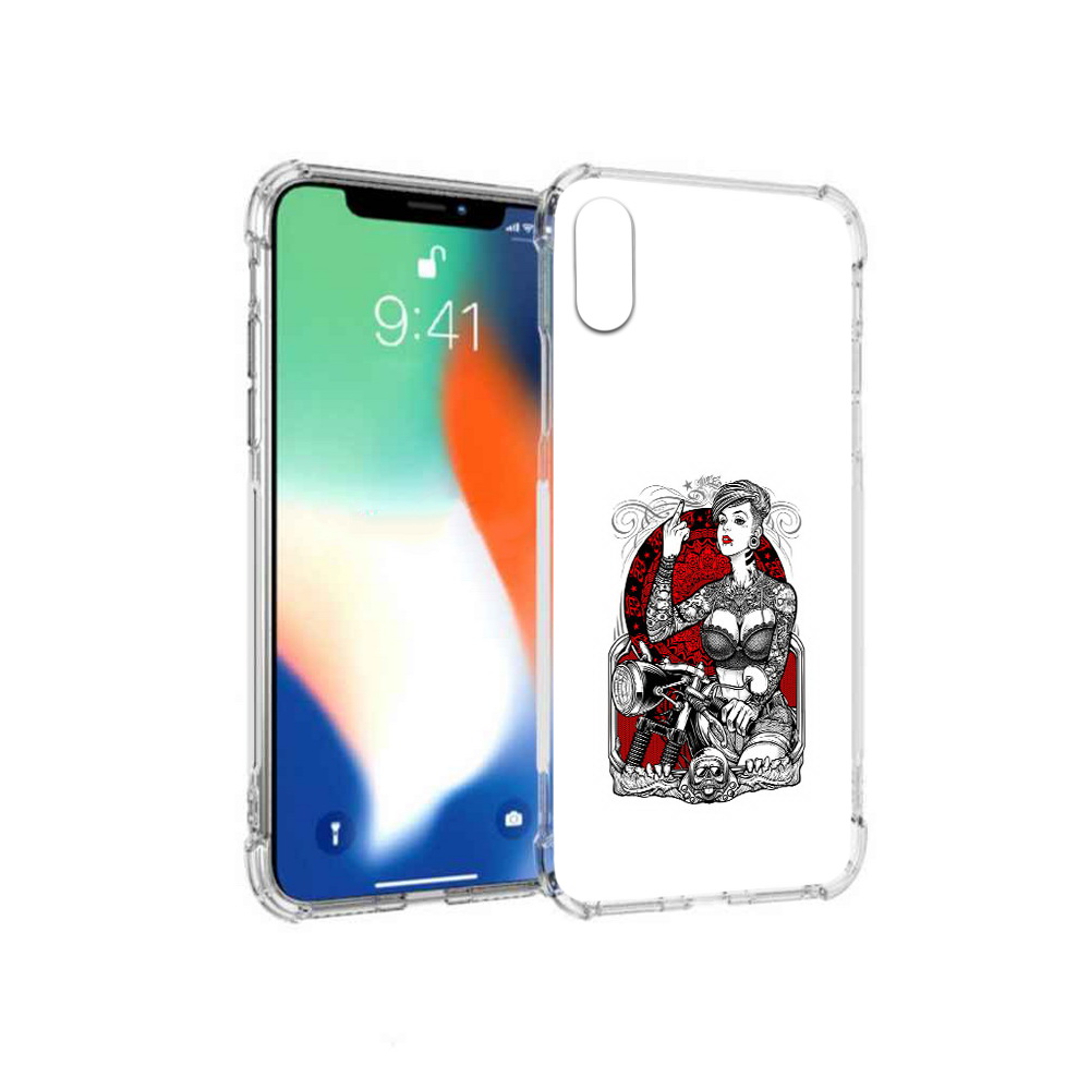 Чехол MyPads Tocco для Apple iPhone X девушка на мотоцикле (PT94261.606.308)