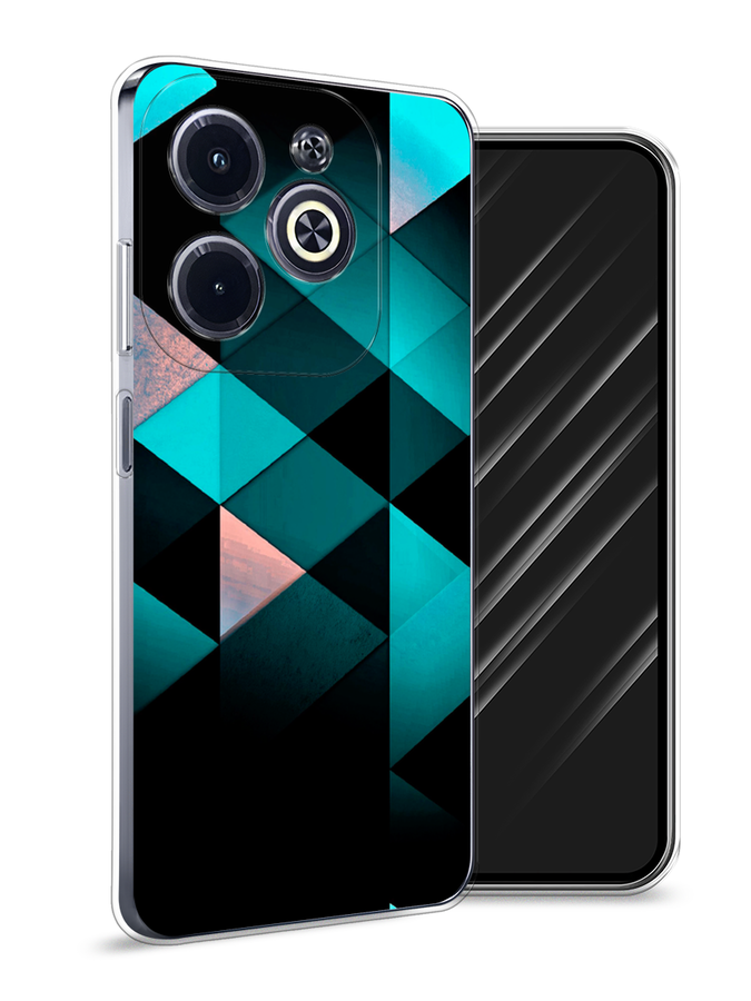 

Чехол Awog на Infinix Hot 40i "Геометрия 16", Бирюзовый;черный, 3105450-1