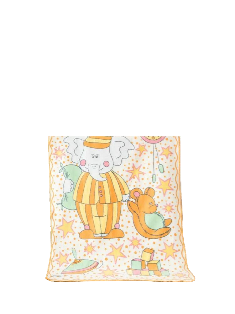 фото Одеяло детское для новорожденных baby nice пора спать, байковое, 100*140 см, оранжевый