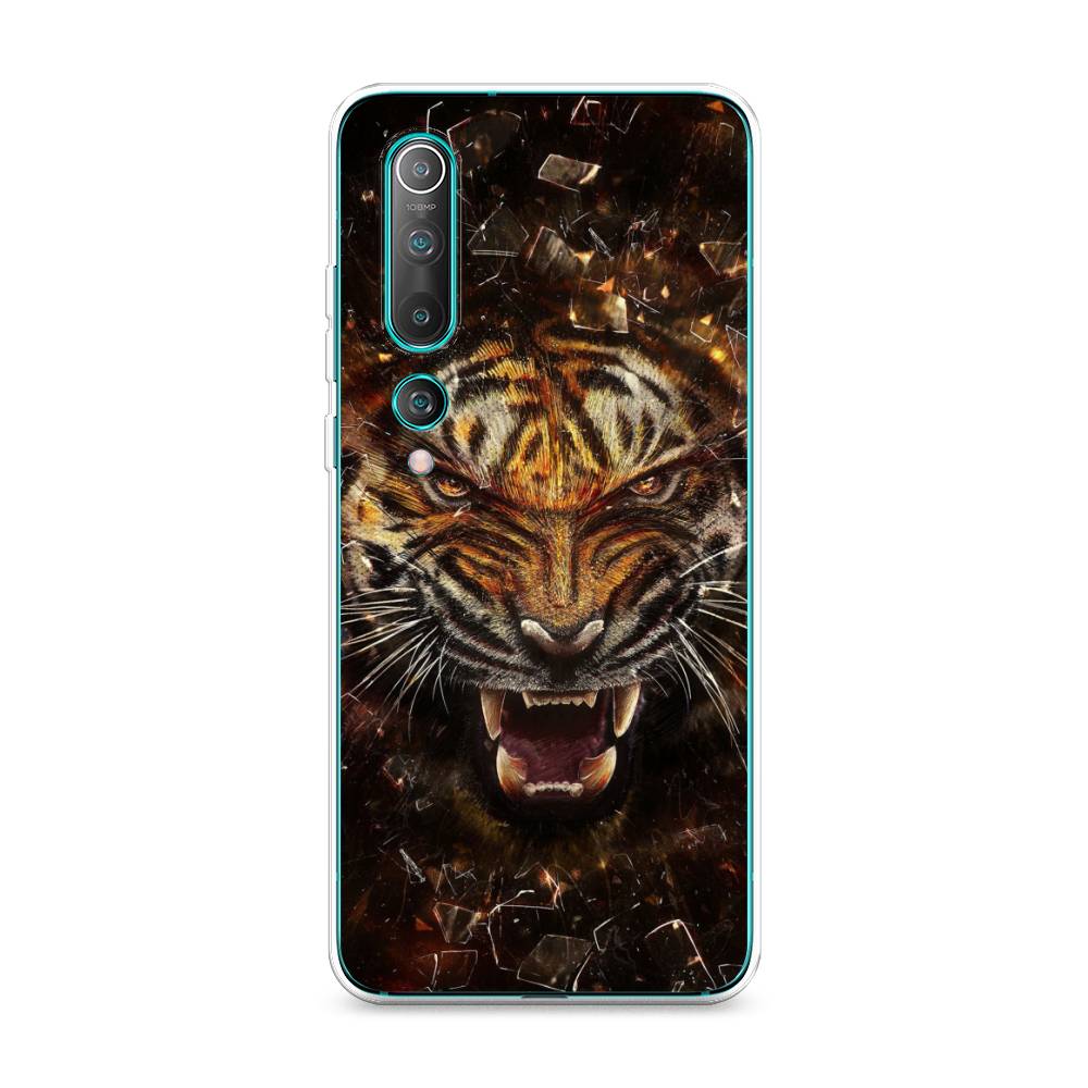 

Чехол на Xiaomi Mi 10 Pro "Тигр осколки", Оранжевый;серый;черный, 37850-1