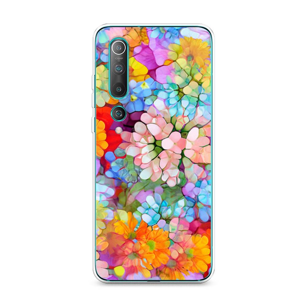 

Чехол на Xiaomi Mi 10 Pro "Цветы витраж", Оранжевый;розовый;голубой, 37850-3