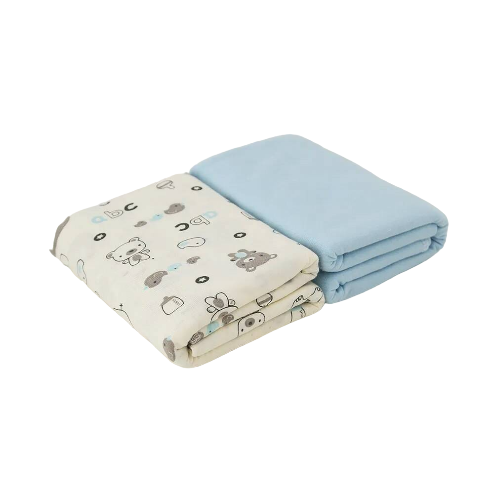 фото Комплект пеленок для новорожденных baby nice, трикотаж, 90х120 см, 2 шт, голубой