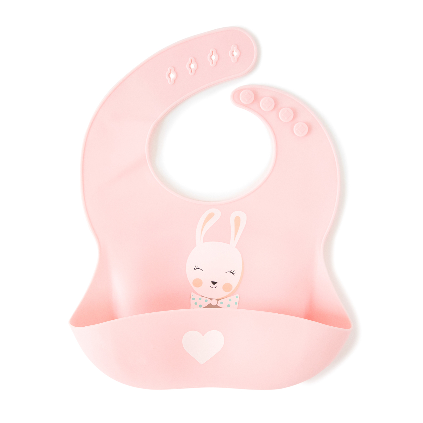 фото Нагрудник для кормления новорожденных baby nice, силиконовый, с карманом, 31х23см, розовый