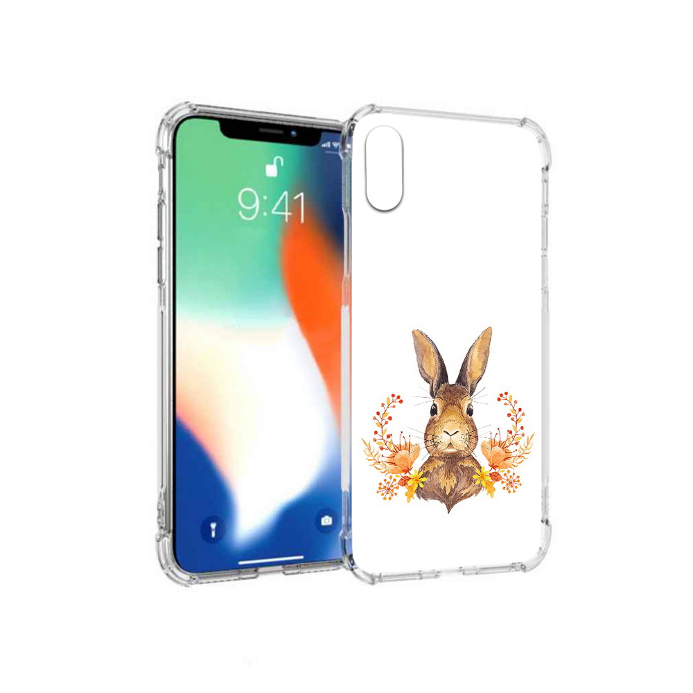

Чехол MyPads Tocco для Apple iPhone X зайка в цветах (PT94261.606.349), Прозрачный, Tocco
