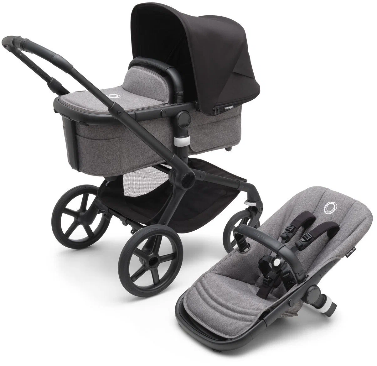 

Детская коляска 2 в 1 Bugaboo Fox5 на шасси Black Grey Midnight black, Fox5