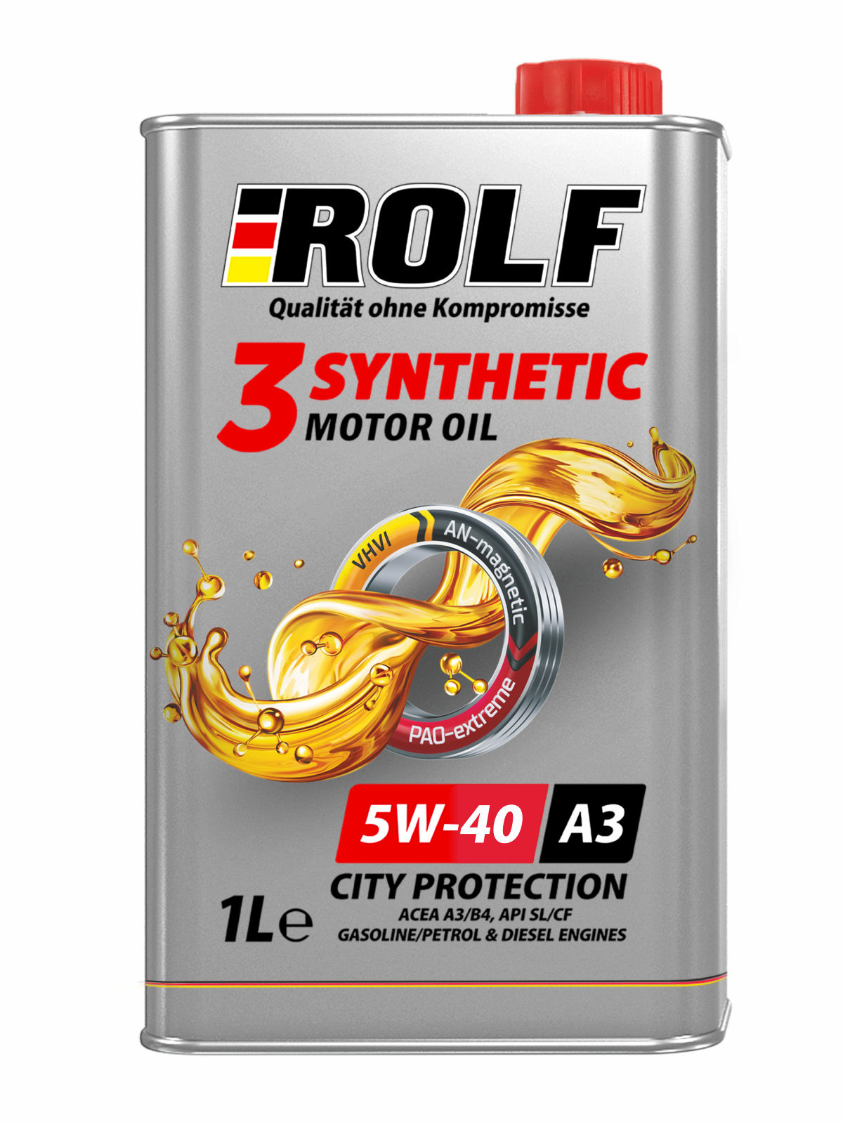 Моторное масло Rolf синтетическое 3-SYNTHETIC 5W40 ACEA A3/B4 1л