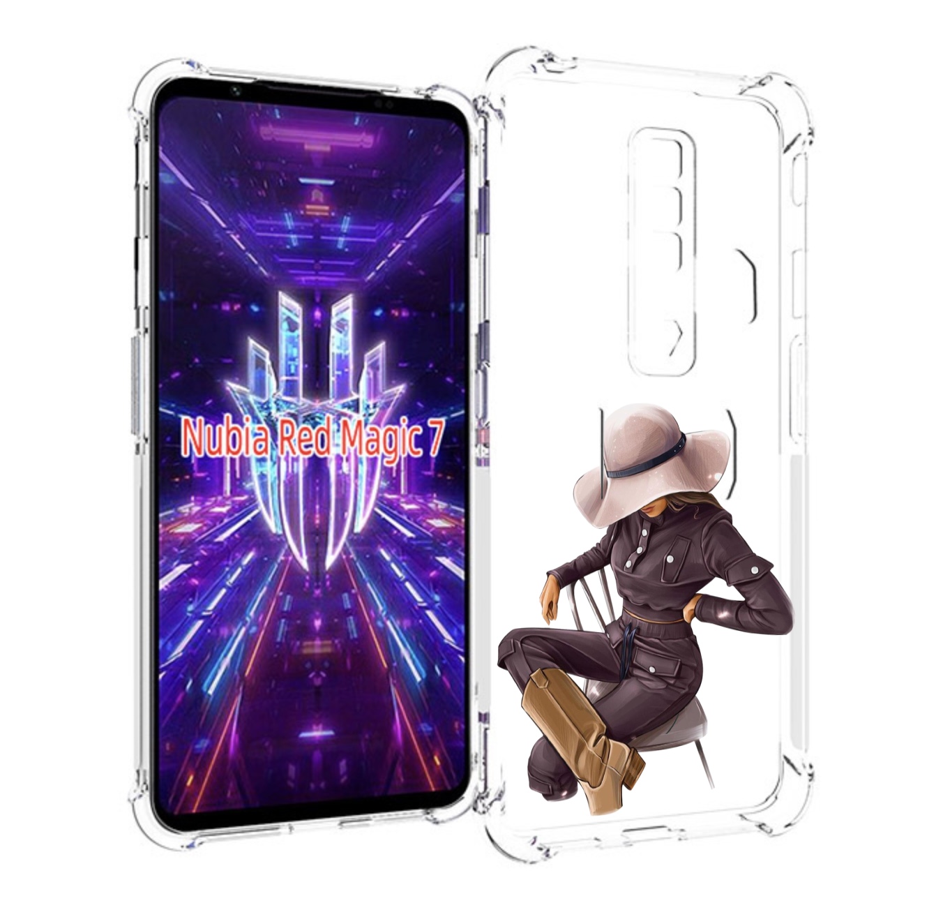

Чехол MyPads загадочная-девушка-в-костюме женский для ZTE Nubia Red Magic 7, Прозрачный, Tocco