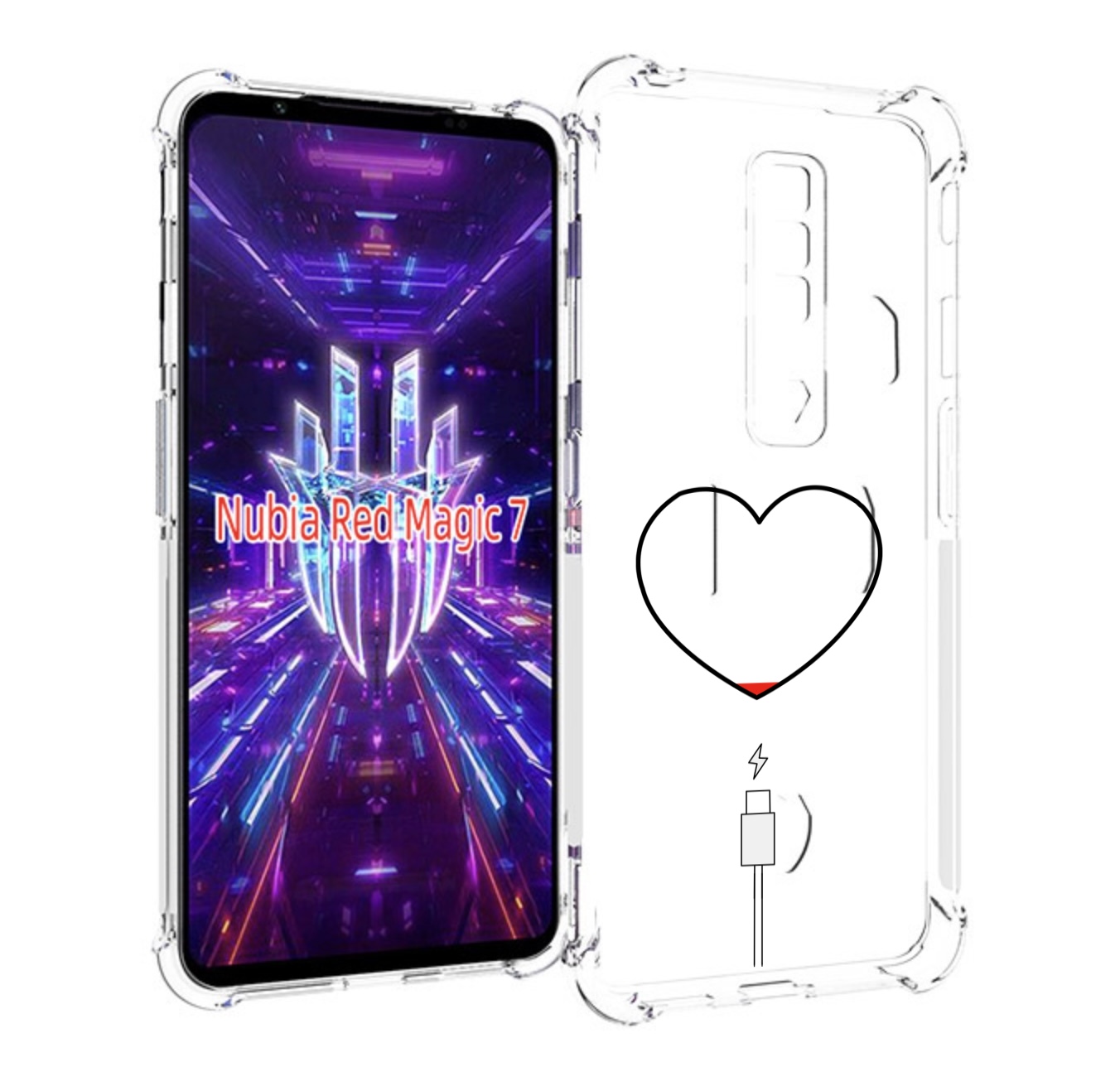 Чехол MyPads зарядка-сердца для ZTE Nubia Red Magic 7