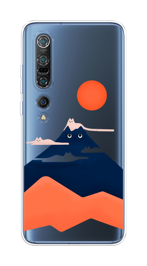 

Чехол на Xiaomi Mi 10 Pro "Кот-гора", Черный;оранжевый, 37850-4