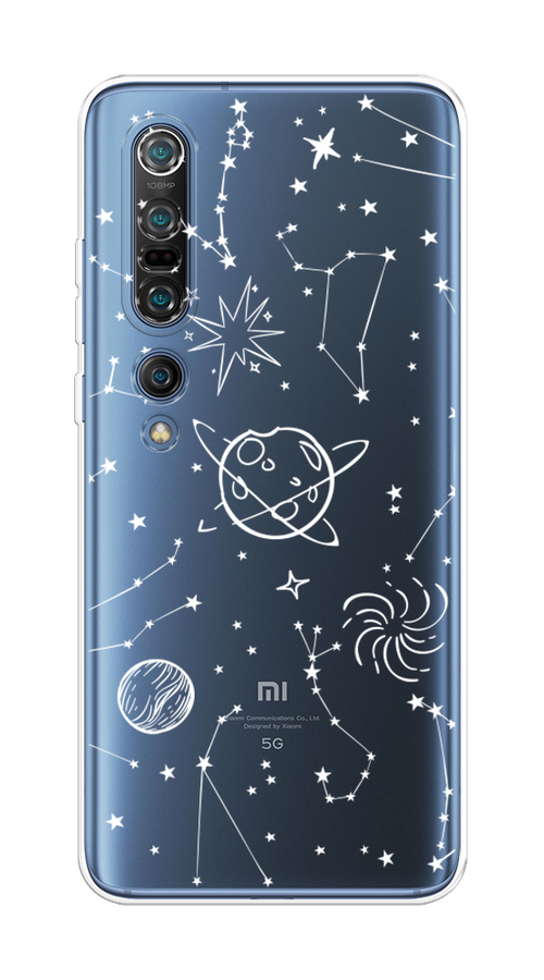 

Чехол на Xiaomi Mi 10 Pro "Планеты в космосе", Белый, 37850-2