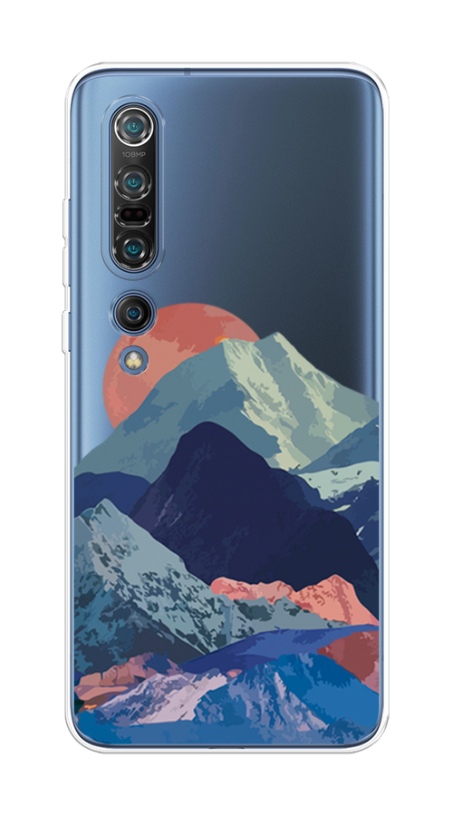 

Чехол на Xiaomi Mi 10 Pro "Закат в снежных горах", Красный;серый;голубой, 37850-2