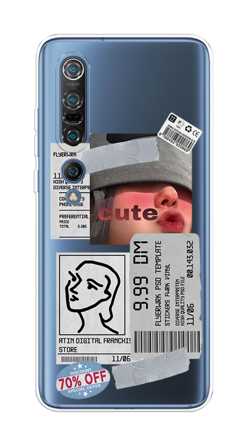 

Чехол на Xiaomi Mi 10 Pro "Cute girl collage", Розовый;серый;голубой, 37850-6