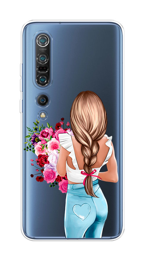 

Чехол на Xiaomi Mi 10 Pro "Девушка с цветами", Коричневый;розовый;голубой, 37850-6