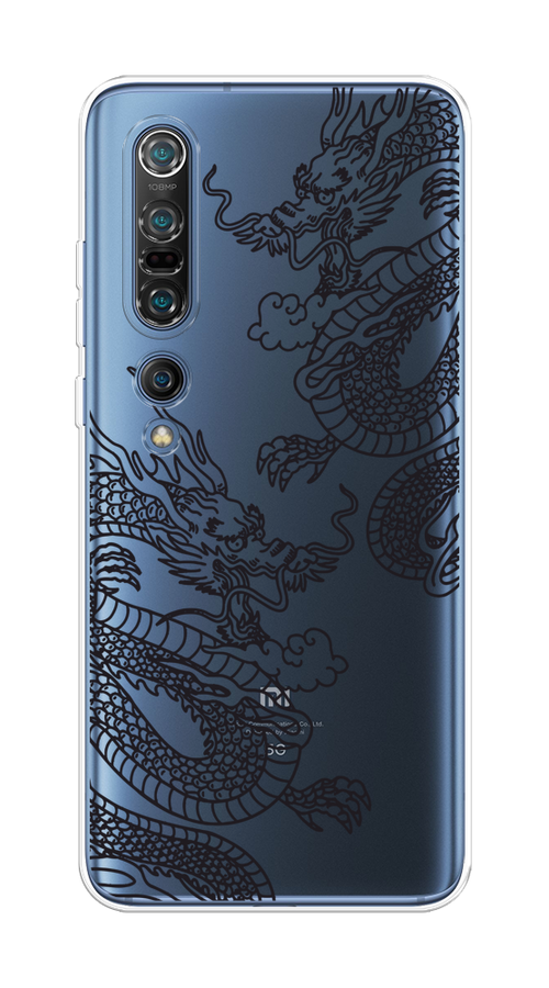 

Чехол на Xiaomi Mi 10 Pro "Два китайских дракона", Серый;черный, 37850-1