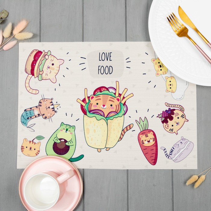 

Салфетка на стол "Love food" ПВХ, 40х29 см