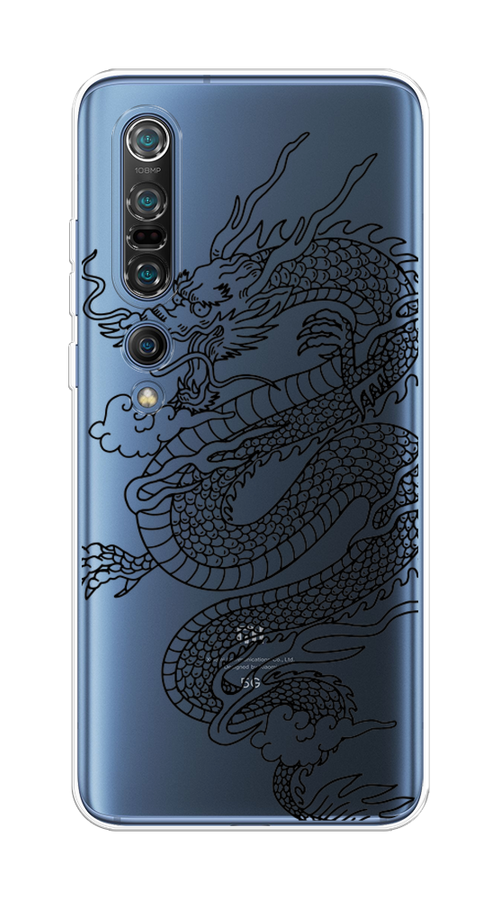 

Чехол на Xiaomi Mi 10 Pro "Большой китайский дракон", Черный;серый, 37850-1