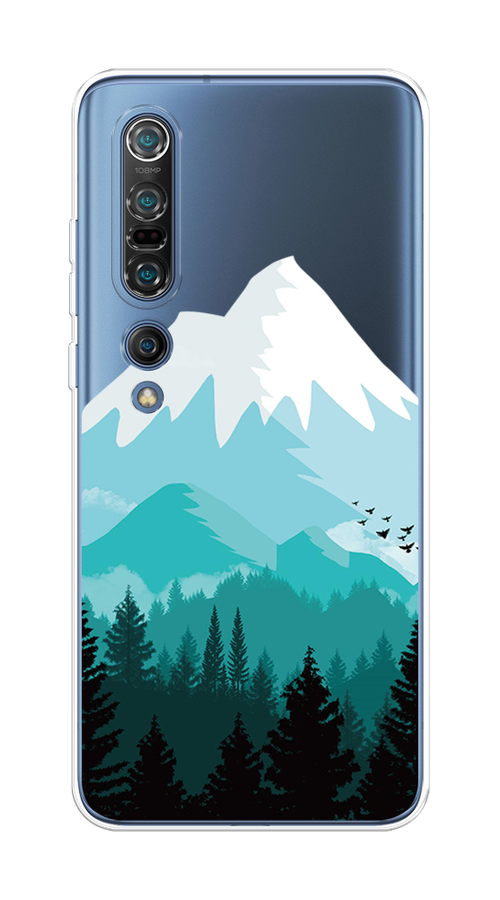 

Чехол на Xiaomi Mi 10 Pro "Синяя снежная гора", Белый;голубой, 37850-2