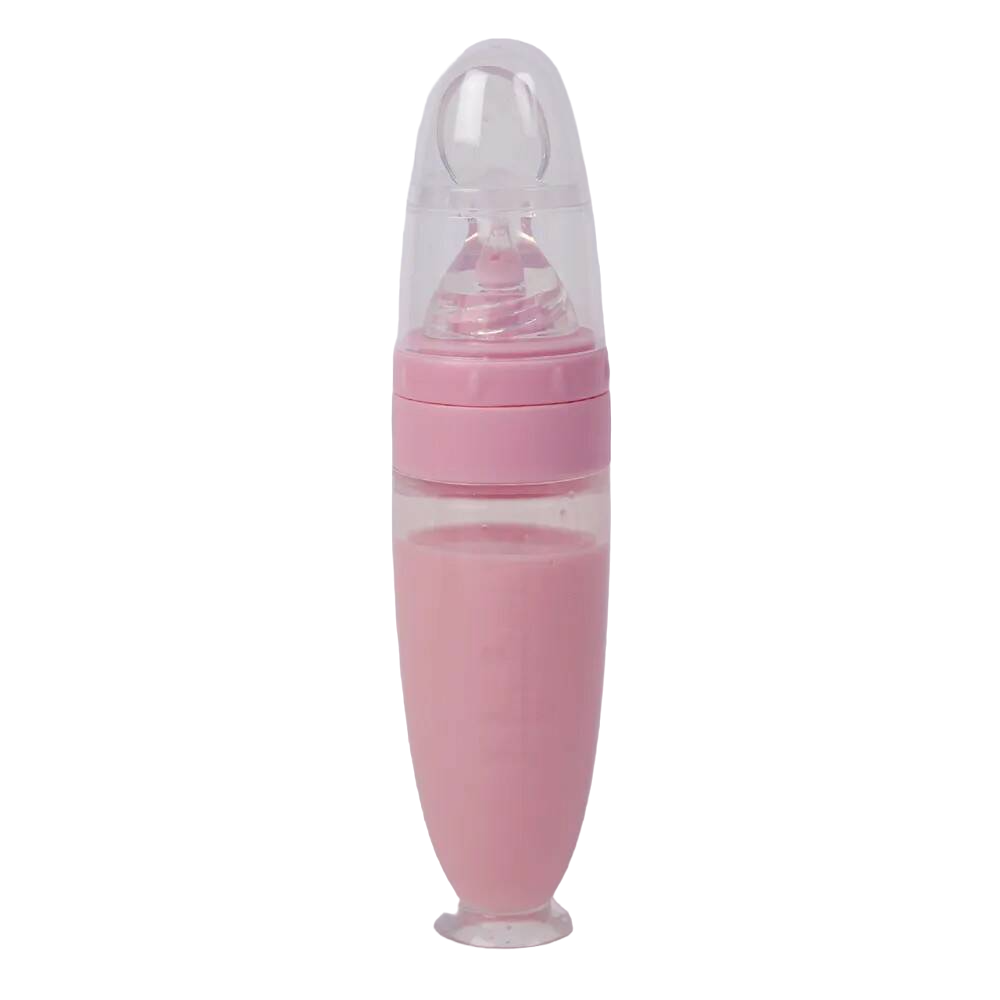 Бутылочка для кормления малышей Baby Nice, с ложкой дозатором, 90 мл, 0+, силикон, розовый подставка для яйца с ложкой wmf mcegg розовый