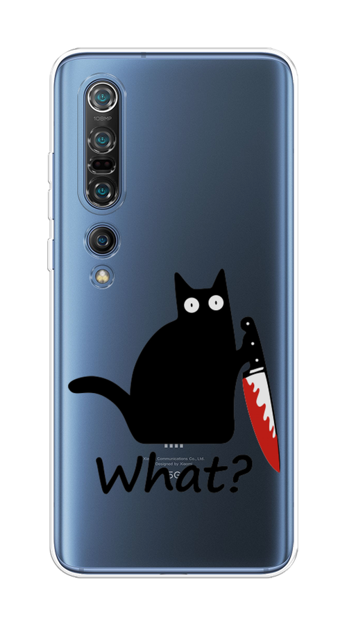 

Чехол на Xiaomi Mi 10 Pro "Котик с ножом", Черный;красный, 37850-6