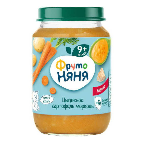 Пюре ФрутоНяня цыпленок-картофель-морковь с 9 месяцев 190 г