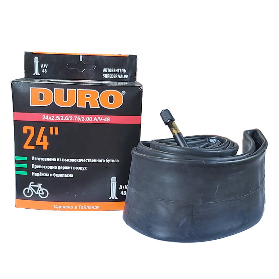 

Велокамера 24" DURO 24х2,5/2,6/2,75/3,00 А/V-48 двойной обод/DAB01001, Черный, А/V-48/DAB01001