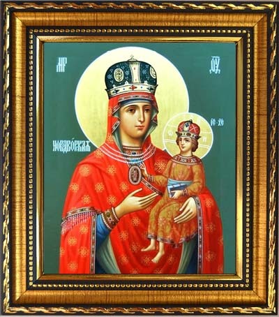 

Новодворская икона Божьей Матери на холсте.