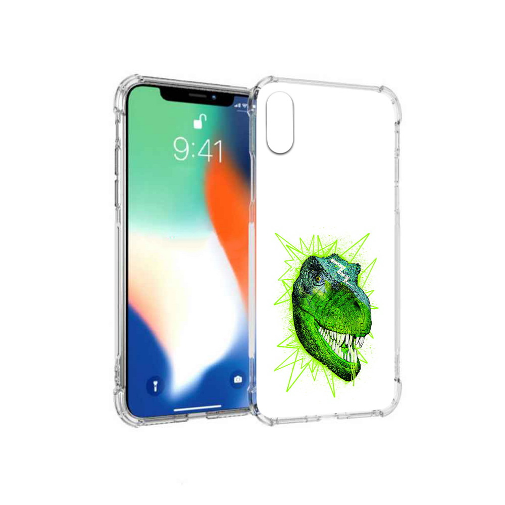 

Чехол MyPads Tocco для Apple iPhone X зеленый динозавр (PT94261.606.358), Прозрачный, Tocco