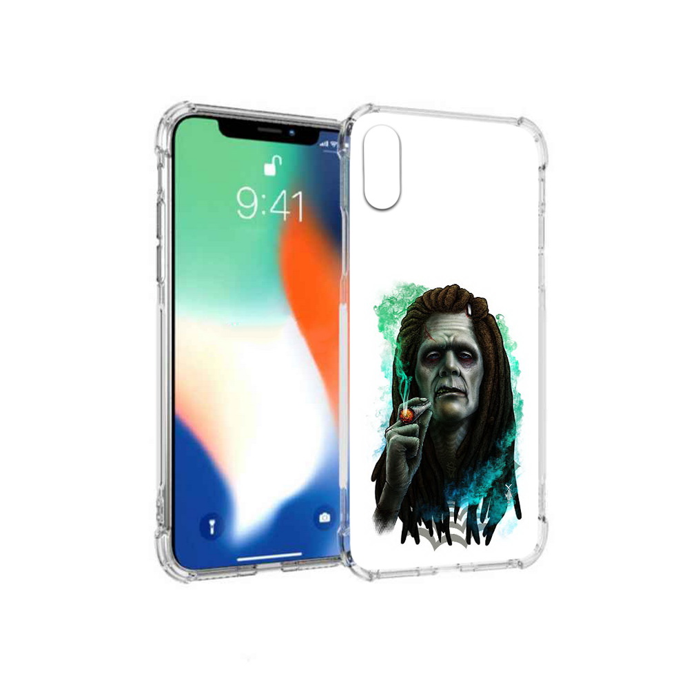 

Чехол MyPads Tocco для Apple iPhone X зеленый мужчина с сигаретой (PT94261.606.360), Прозрачный, Tocco