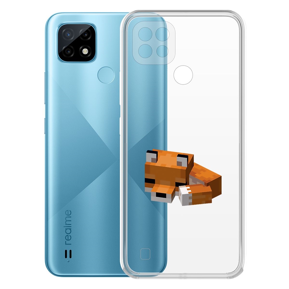 

Чехол-накладка Minecraft-Спящий Лисенок для Realme C21, Прозрачный
