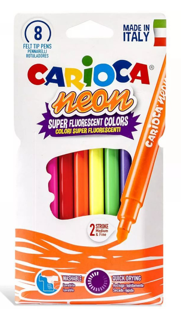 

Фломастеры Carioca Neon, 8 цветов, Разноцветный, Neon