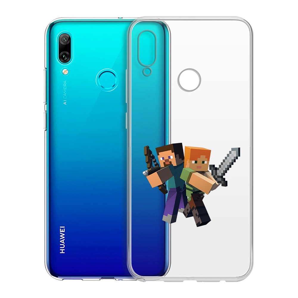 

Чехол-накладка Minecraft-Стив и Алекс для Huawei P Smart (2019)/Honor 10 Lite (2019), Прозрачный