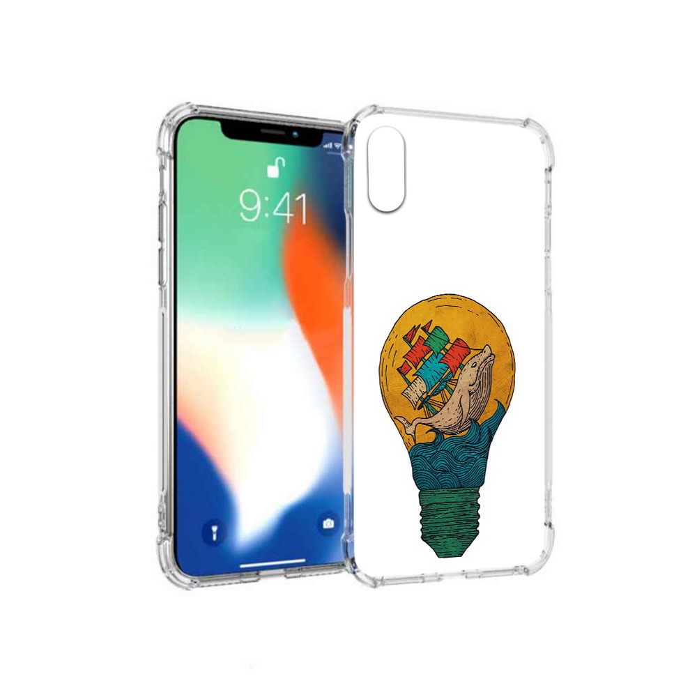 

Чехол MyPads Tocco для Apple iPhone X кит в лампочке с парусами (PT94261.606.387), Прозрачный, Tocco