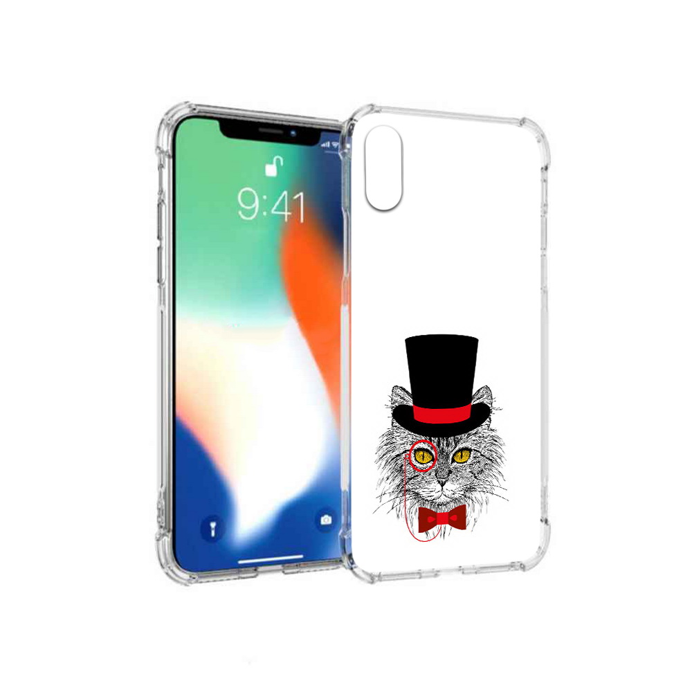 Чехол MyPads Tocco для Apple iPhone X кот в шляпе (PT94261.606.397)