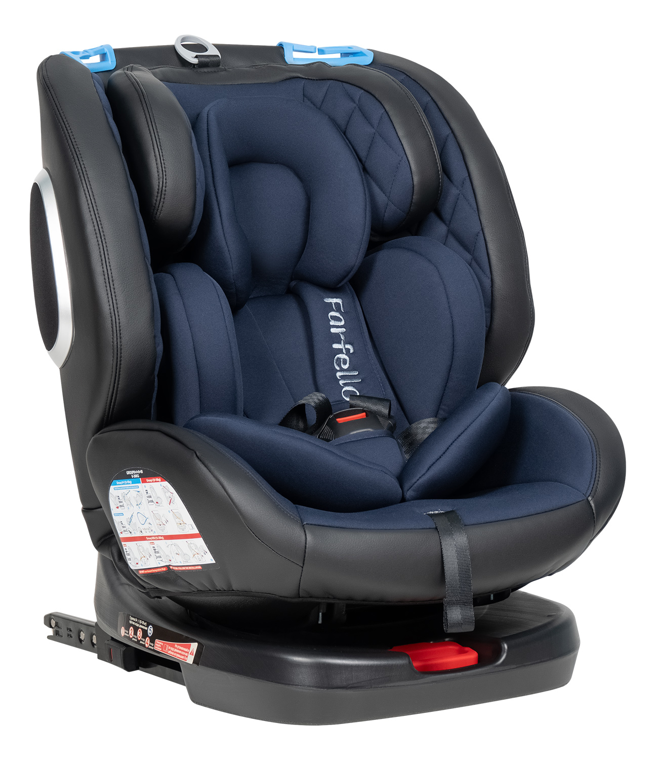 Автокресло детское Farfello ISOFIX YB102A экокожа, синий самокат farfello s145 детский двухколёсный складной нагрузка до 50 кг колёса 145 мм синий граффити