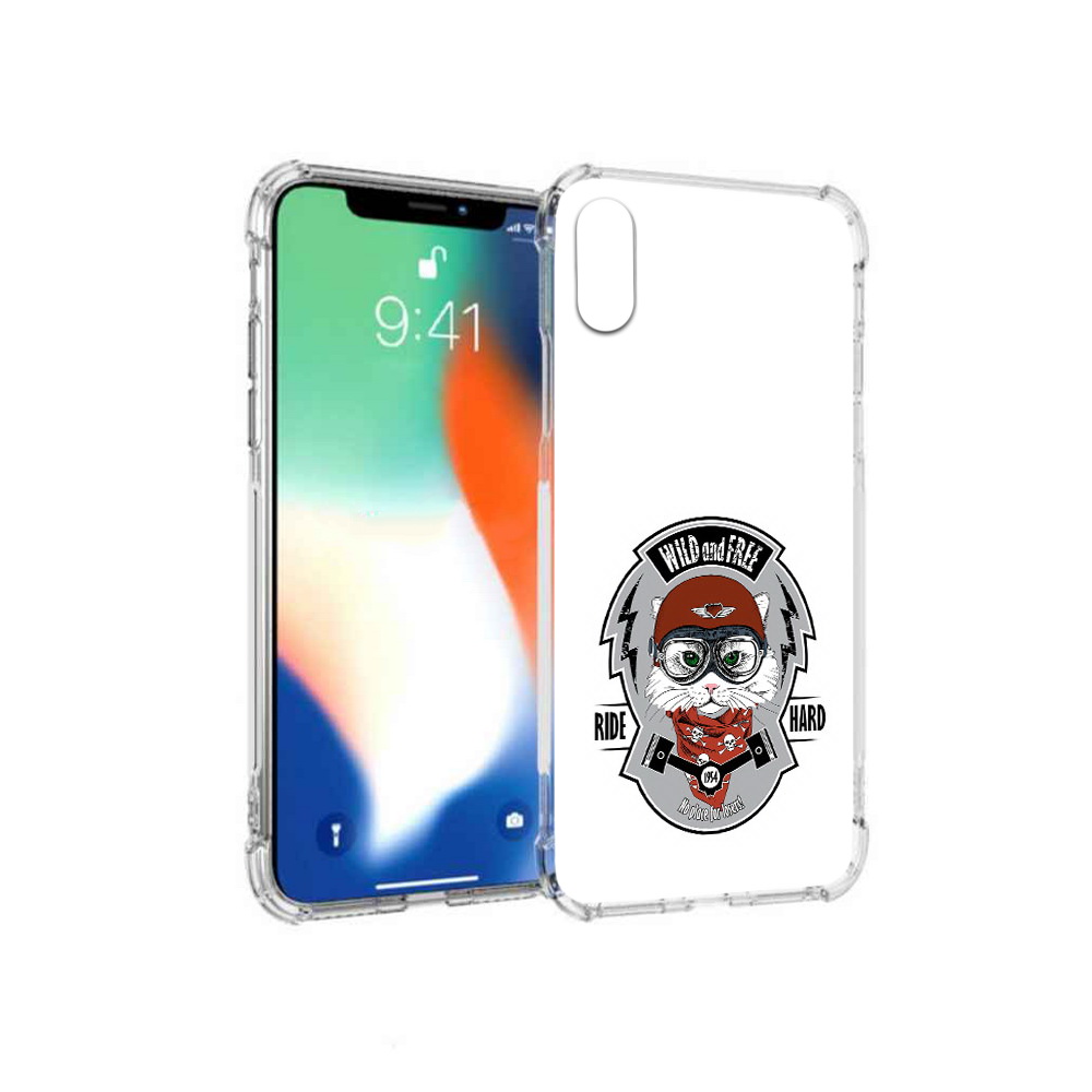 Чехол MyPads Tocco для Apple iPhone X кошка в шлеме (PT94261.606.404)