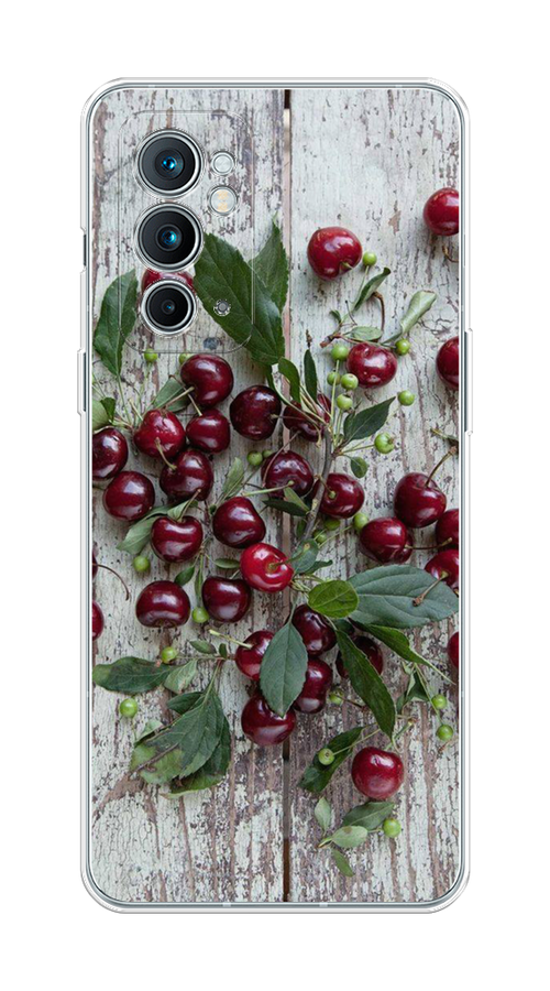 

Чехол на OnePlus 9RT "Вишня", Бордовый;зеленый;серый, 152050-1