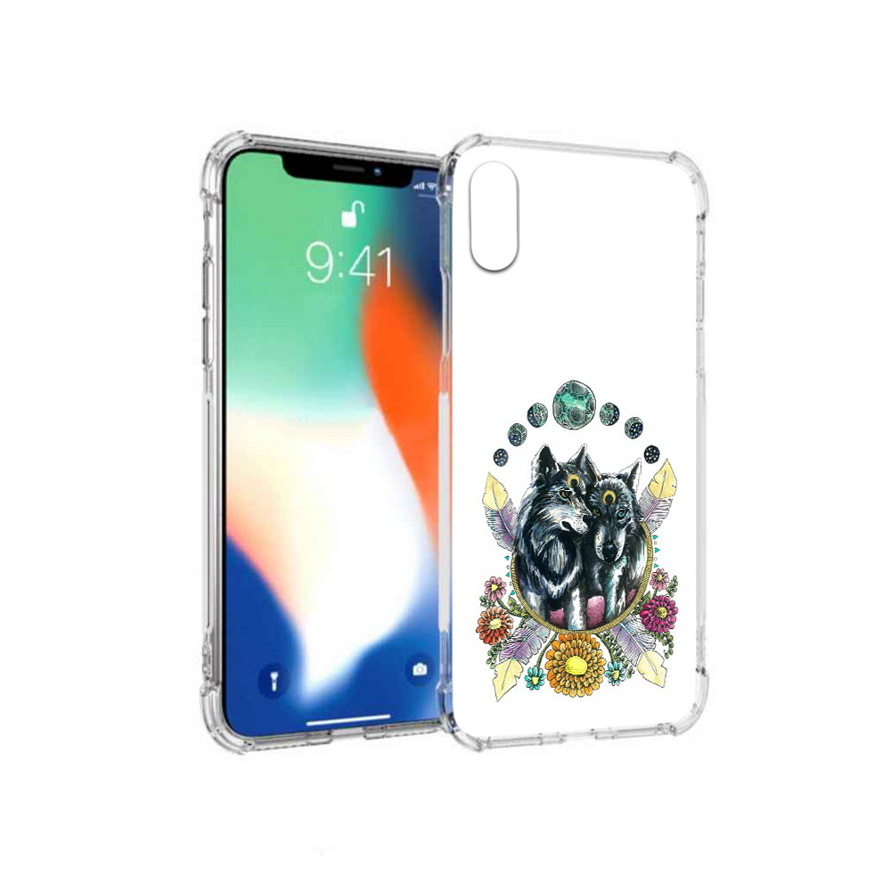 

Чехол MyPads Tocco для Apple iPhone X красивые волки абстракция (PT94261.606.408), Прозрачный, Tocco