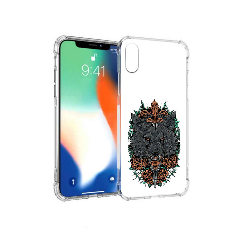 

Чехол MyPads Tocco для Apple iPhone X красивый злой волк (PT94261.606.409), Прозрачный, Tocco