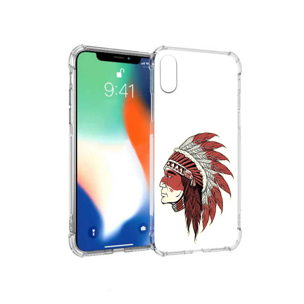 

Чехол MyPads Tocco для Apple iPhone X красный индеец (PT94261.606.411), Прозрачный, Tocco