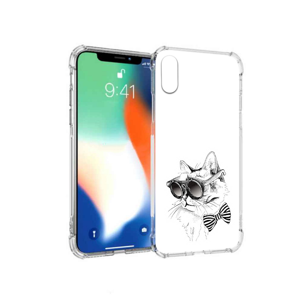 Чехол MyPads Tocco для Apple iPhone X крутая кошка в очках (PT94261.606.421)