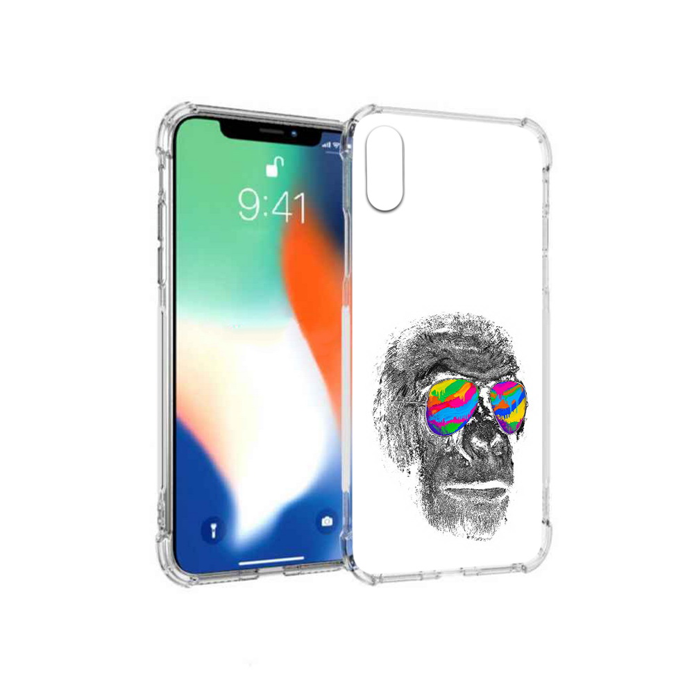 

Чехол MyPads Tocco для Apple iPhone X крутая обезьяна в очках (PT94261.606.422), Прозрачный, Tocco