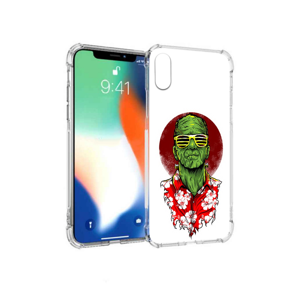 

Чехол MyPads Tocco для Apple iPhone X крутой зеленый мужчина в очках (PT94261.606.424), Прозрачный, Tocco