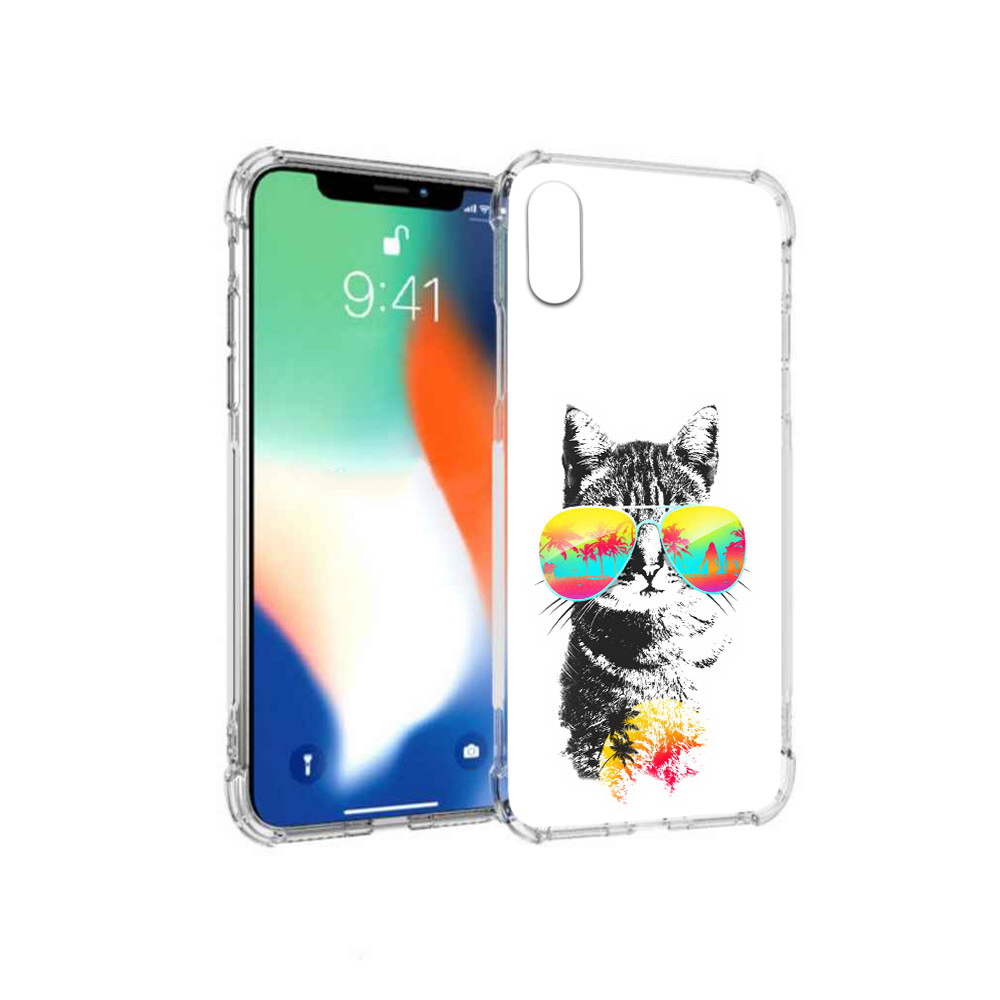 

Чехол MyPads Tocco для Apple iPhone X крутой кот (PT94261.606.425), Прозрачный, Tocco
