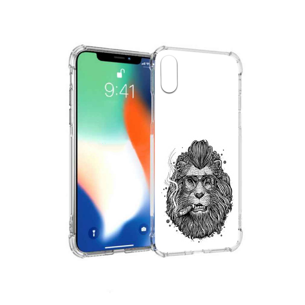 

Чехол MyPads Tocco для Apple iPhone X курящий лев (PT94261.606.432), Прозрачный, Tocco