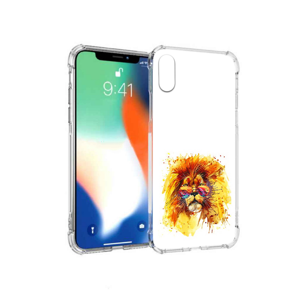 

Чехол MyPads Tocco для Apple iPhone X лев в очках (PT94261.606.436), Прозрачный, Tocco