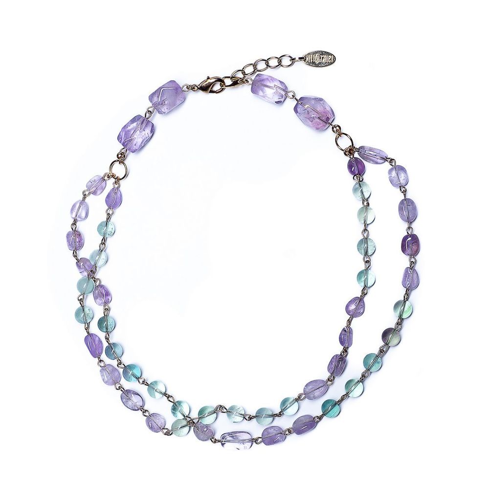 

Колье из бижутерного сплава с аметистом/флюоритом 51 см Lanzerotti Fluorite, Fluorite